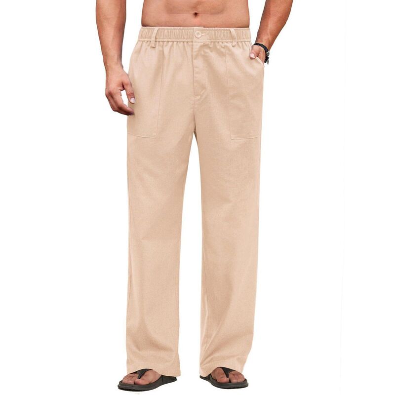 クーファンディ レディース ボトムス ハーフパンツ・ショーツ コットン リネン COOFANDY Men's Casualinen Cotton Pants Elastic Waist Beach Trousers Lightweight Vacation Pants Beige ベージュ|ReVida 店