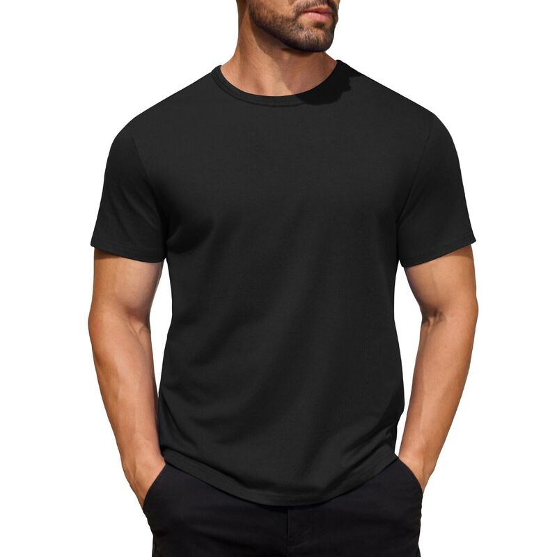 クーファンディ レディース トップス Tシャツ クルーネック コットン COOFANDY Men' Cotton T-Shirt Short Sleeve Crew Neck Tee Shirts Casual Solid Basic Tops Black ブラック|ReVida 店