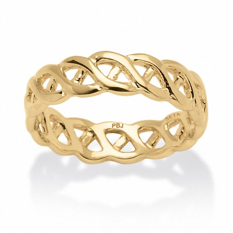 パームビーチジュエリー レディース アクセサリー リング PalmBeach Jewelry Braided Link Ring-Plated Yellow イエロー|ReVida 店