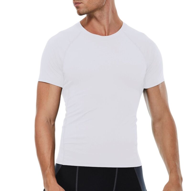 アンナカシ レディース トップス Tシャツ Anna-Kaci Mens Compression Short Sleeve T-Shirt in Stretcheather Fabric for Performance and Training White ホワイト｜ReVida 店