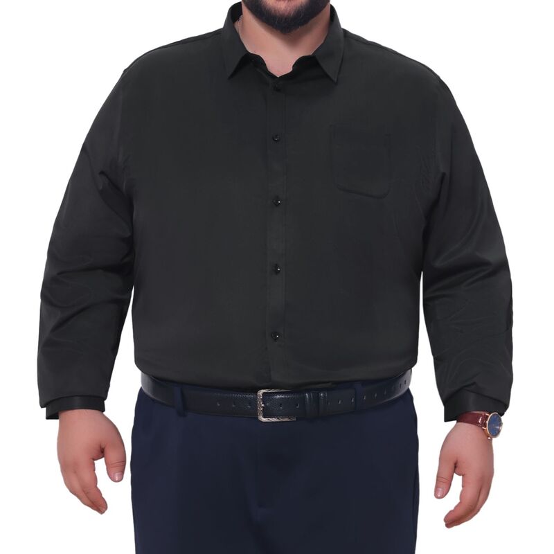 インスパイア シック レディース トップス Tシャツ ボタンダウン トール ダウン INSPIRE CHIC Men's Big & Tall Dresshirts Long Sleeve Button Down Formal Shirt with Chest Pocket Black ブラック|ReVida 店