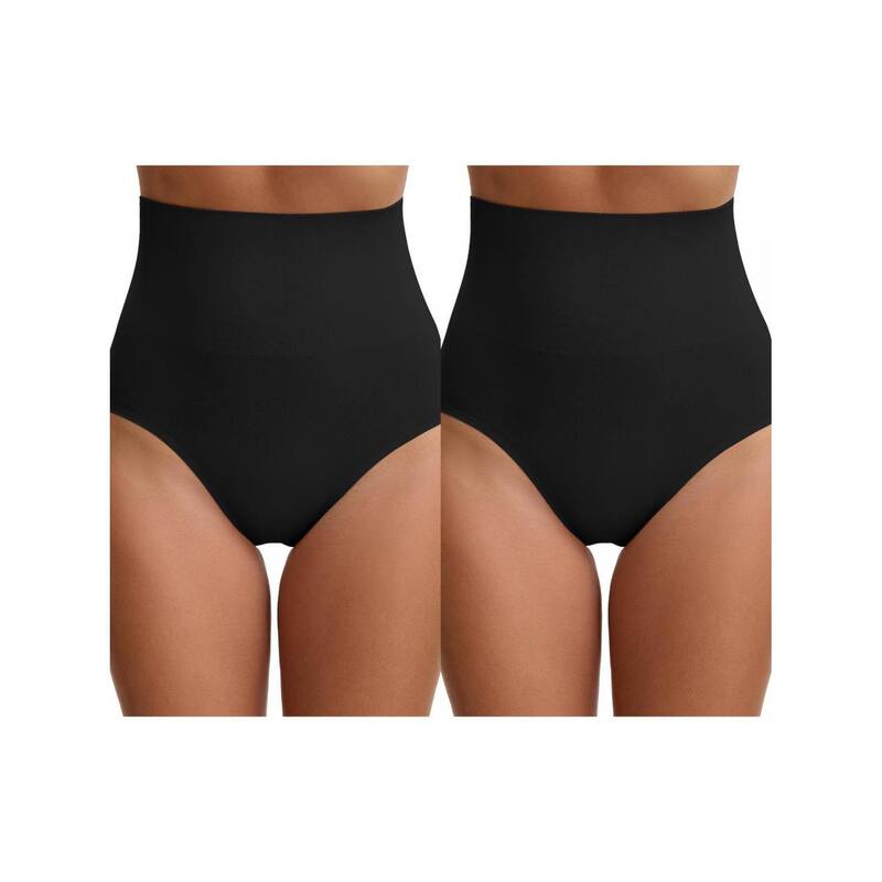 インスパイア シック レディース アンダーウェア パンツ INSPIRE CHIC 2 Packs Women's High Waisted Briefshapewear Tummy Control Shaping Underwear Black ブラック｜ReVida 店