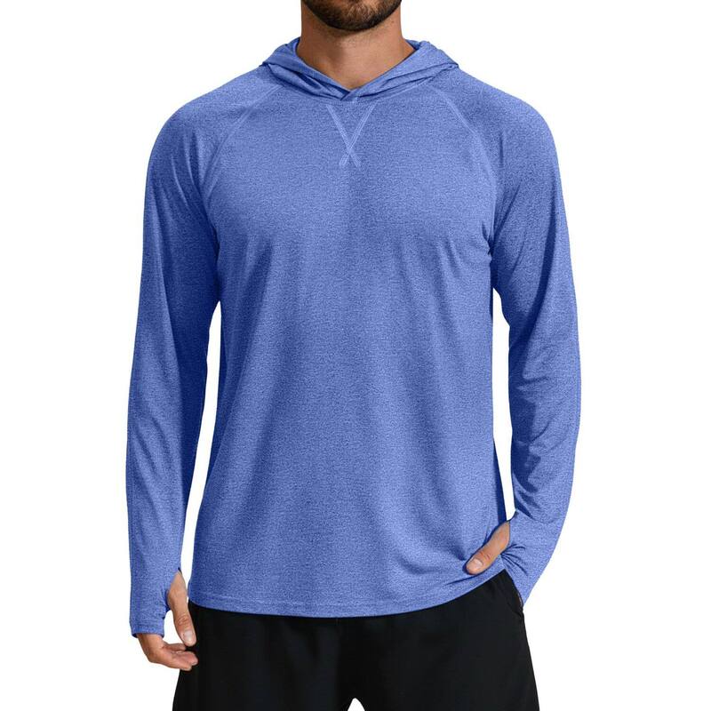 クーファンディ レディース トップス Tシャツ パーカー COOFANDY Men' UPF 50+ Fishing Shirts Long Sleeve UV Sun Protection Lightweight Rash Guard Hoodie Blue ブルー｜ReVida 店