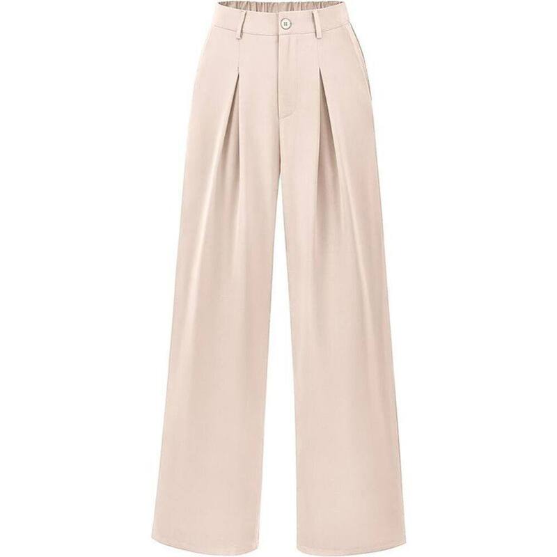 救い主流行り物 レディース ボトムス 心地よいズボン下 ワイドレッグ 筋目 Yesfashion Women\u0027s High Waisted Wide Leg Dress Pants Pleated Front Work Trousers Casual Office Pants Apricot 杏