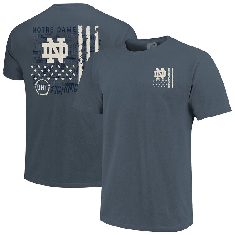 イメージワン レディース トップス Tシャツ オーバーレイ Image One Men's Navy Notre Dame Fighting Irish Comfort Colors OHT Camoverlay T-Shirt Ntd Navy ネイビー｜ReVida 店
