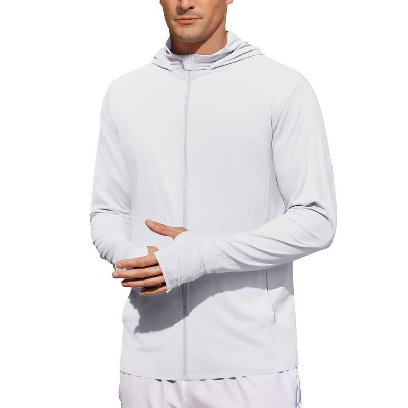クーファンディ レディース アウター 上衣・上衣 プルオーバー パーカー COOFANDY Men\u0027 UPF 50+ Light Jacket Full Zip Sun Protection Hoodie Long Sleeve Sun Shirts UV White 白いこと