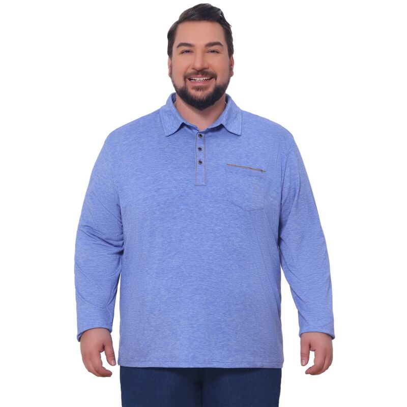 インスパイア シック レディース トップス Tシャツ ポロシャツ トール INSPIRE CHIC Men's Big and Tall Golf Shirt Chest Pocket Long Sleeve Office Business Polo Shirt Blue ブルー|ReVida 店