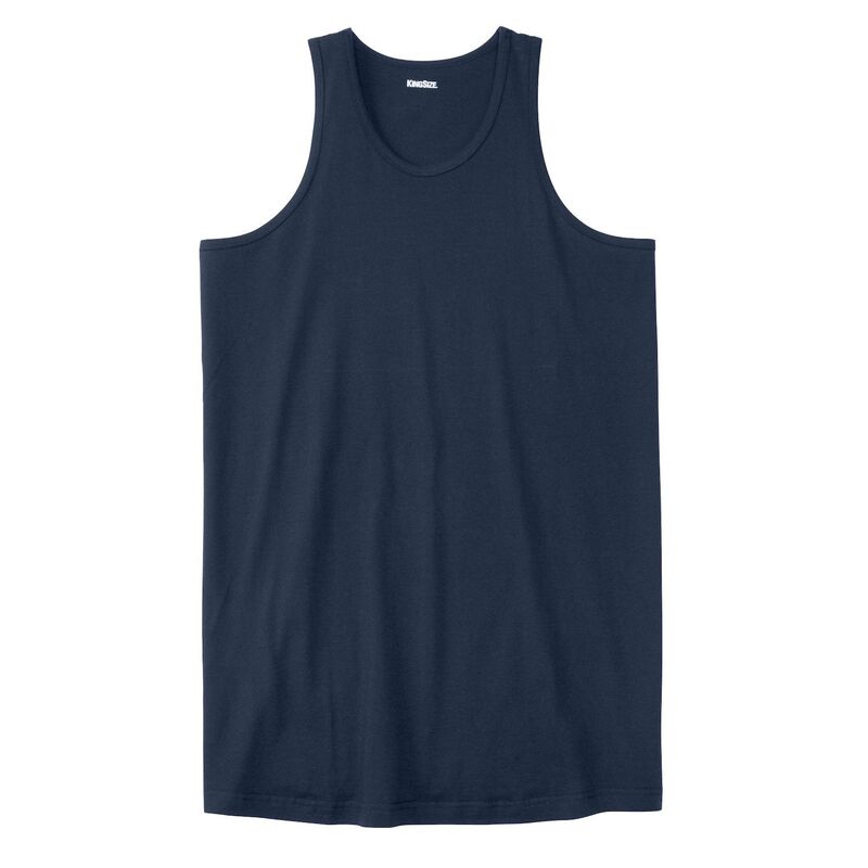 キングサイズ レディース トップス Tシャツ トール KingSize Men's Big & Tall Shrink-Less Lightweight Longer-Length Tank Navy ネイビー｜ReVida 店