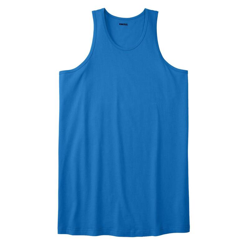 キングサイズ レディース トップス Tシャツ トール KingSize Men's Big & Tall Shrink-Less Lightweight Longer-Length Tank Royal Blue ブルー|ReVida 店