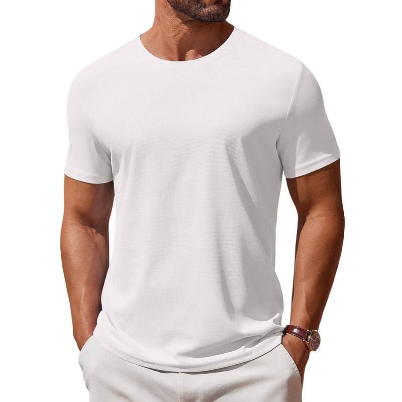 クーファンディ レディース トップス Tシャツ クルーネック COOFANDY Men' T Shirt Short Sleeve Crew Neck T-Shirt Casual Summer Classic Basic Tee Shirts White ホワイト｜ReVida 店