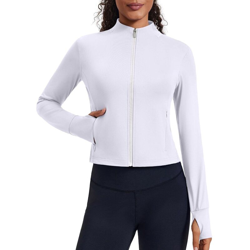 ピンぴかぴか光る レディース アウター 上衣・上衣 Pinspark Women\u0027s Full Zip Running Workout Jacket Soft Gym Yoga Jacket withumb Holes \u0026 4 Pockets White 白いこと