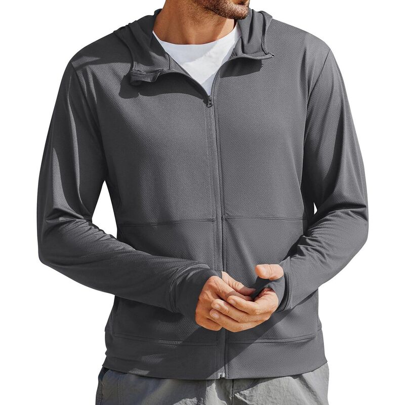 ピンぴかぴか光る レディース アウター 上衣・上衣 プルオーバー パーカー Pinspark Men\u0027s UPF50+ Full Zip Sun Protection Hoodie Jacket Long Sleeve Hiking Fishing Shirt Deep Grey 薄墨色