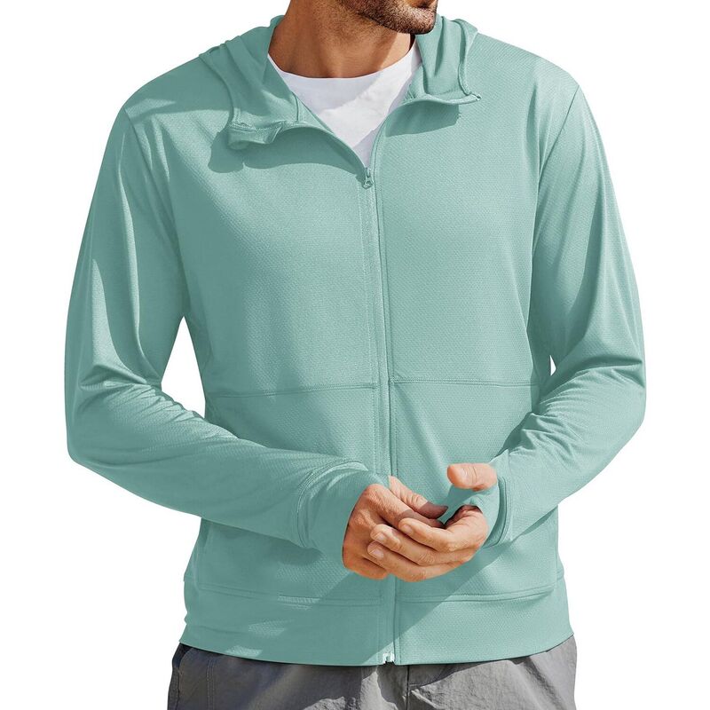 ピンぴかぴか光る レディース アウター 上衣・上衣 プルオーバー パーカー Pinspark Men\u0027s UPF50+ Full Zip Sun Protection Hoodie Jacket Long Sleeve Hiking Fishing Shirt Ice Green 緑であること