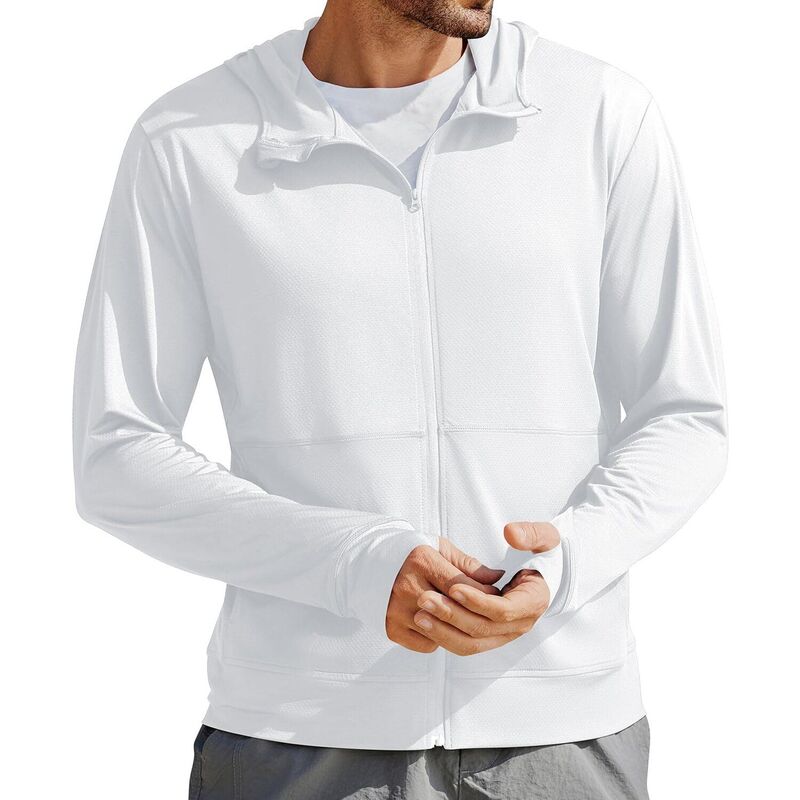 ピンぴかぴか光る レディース アウター 上衣・上衣 プルオーバー パーカー Pinspark Men\u0027s UPF50+ Full Zip Sun Protection Hoodie Jacket Long Sleeve Hiking Fishing Shirt White 白いこと