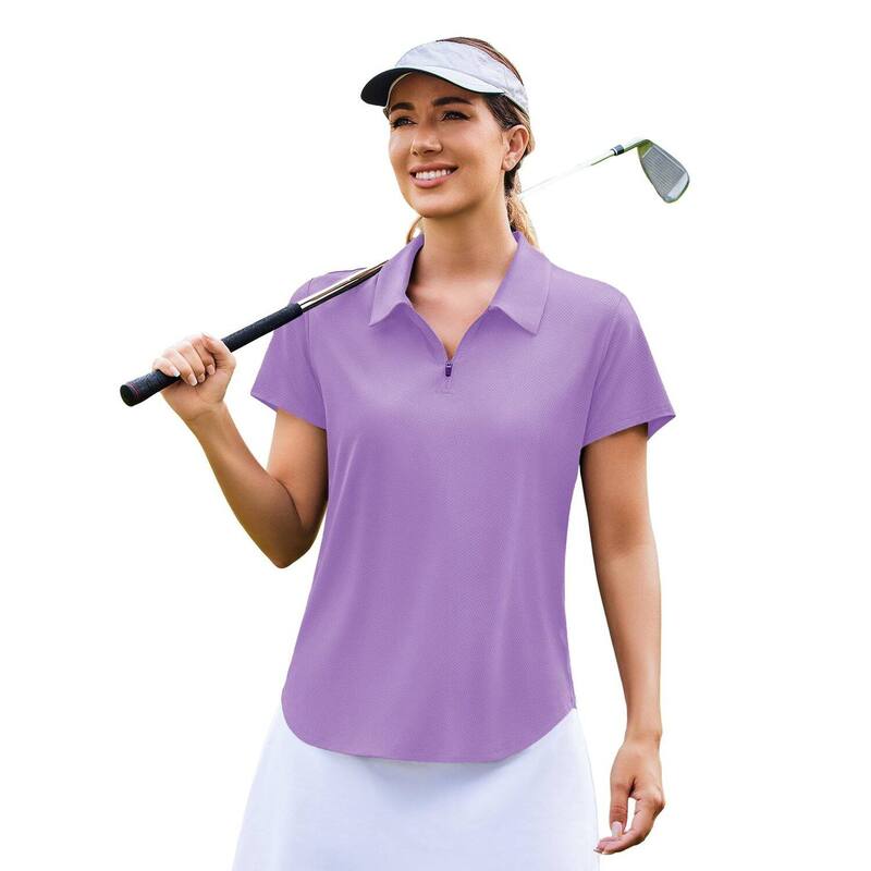 ピンぴかぴか光る レディース トップス プルオーバー Vのど首 PINSPARK Women\u0027short Sleeve V-Neck Golf Polo Quick Dry Pickleball Tennishirt Lilac 紫はしどい