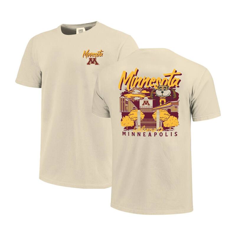 イメージワン レディース トップス Tシャツ Men's Image One Natural Minnesota Golden Gophers Comfort Colors Hand-Drawn Campustack T-Shirt Min Beige ベージュ｜ReVida 店