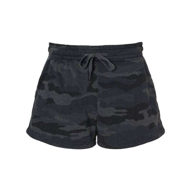 インディペンデントトレーディング レディース ボトムス ハーフパンツ・ショーツ ショートパンツ Independentrading Co. Womens Lightweight California Wave Wash Sweatshorts Black Camo Heather ブラック｜ReVida 店
