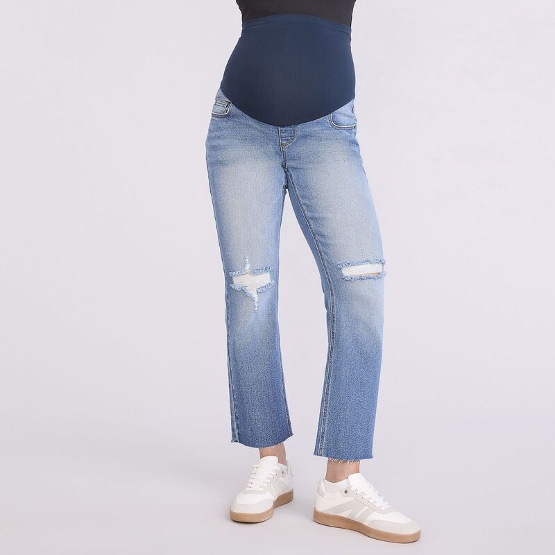 マザーフッド レディース ボトムス デニムパンツ マタニティ ジーンズ Maternity Motherhood Slim Straight Jeans Harrison Wash｜ReVida 店