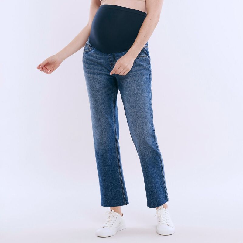 マザーフッド レディース ボトムス デニムパンツ マタニティ ジーンズ Maternity Motherhood Slim Straight Jeans Medium Wash｜ReVida 店