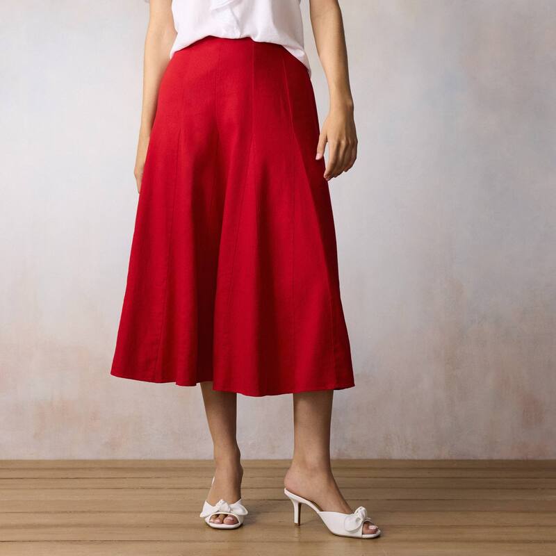 LC Lauren Conrad レディース 下つ方スコート MIDI Women\u0027s LC Lauren Conrad High-Rise Godet Midi Skirt Cherry Candy