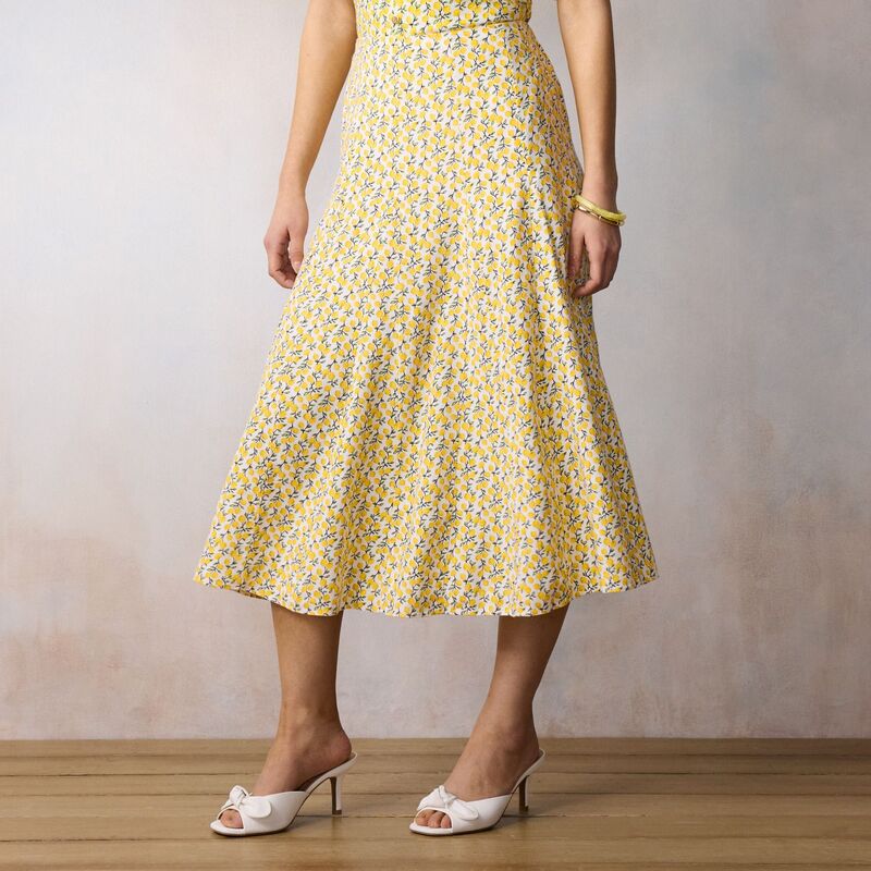 LC Lauren Conrad レディース 下つ方スコート MIDI Women\u0027s LC Lauren Conrad High-Rise Godet Midi Skirt White Lively Lemons 白いこと