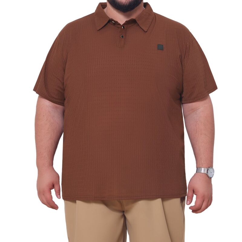 インスパイア シック レディース トップス Tシャツ ポロシャツ トール ニット INSPIRE CHIC Men's Big & Tall Casual Texture Golf Shirtshort Sleeve Soft Knitted Polo Shirt Brown ブラウン｜ReVida 店