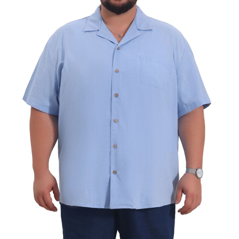 インスパイア シック レディース トップス Tシャツ トール INSPIRE CHIC Men's Big and Tall Shirt Chest Pocket Short Sleeve Summer Hawaiian Shirts Light Blue ブルー|ReVida 店