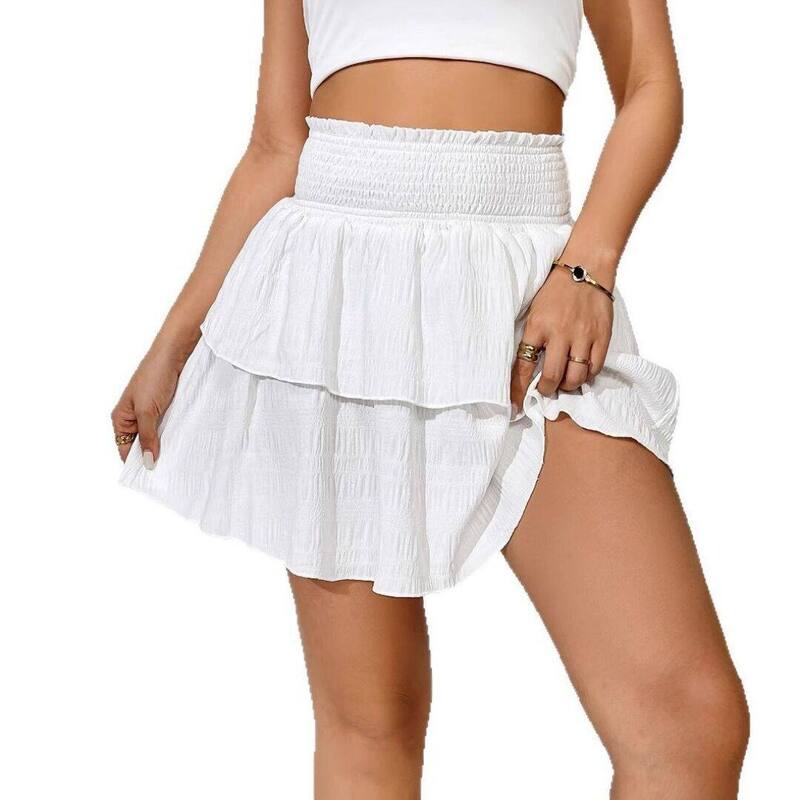 エリートチョイス レディース 下つ方スコート フラウンス プルオーバー 御機嫌酉の方角 Elitechoice Flowy Ruffle High-Waisted Skirts for Women \u0026 Teen Girls White 白いこと