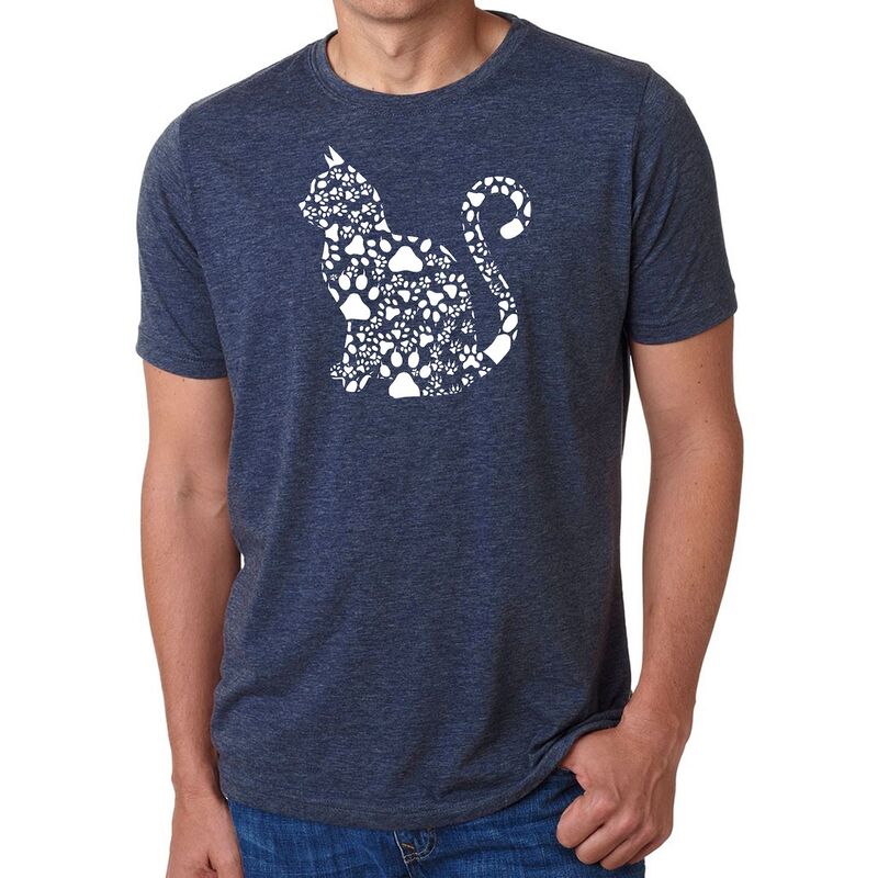 エルエーポップアート メンズ トップス Tシャツ LA Pop Art Cat Claws - Men Premium Blend Word Art-shirt Navy ネイビー