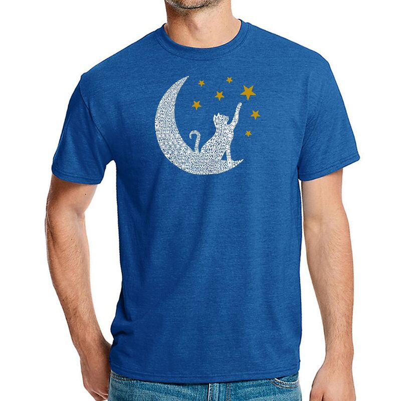 エルエーポップアート メンズ トップス Tシャツ LA Pop Art Cat Moon - Men Premium Blend Word Art-shirt Royal