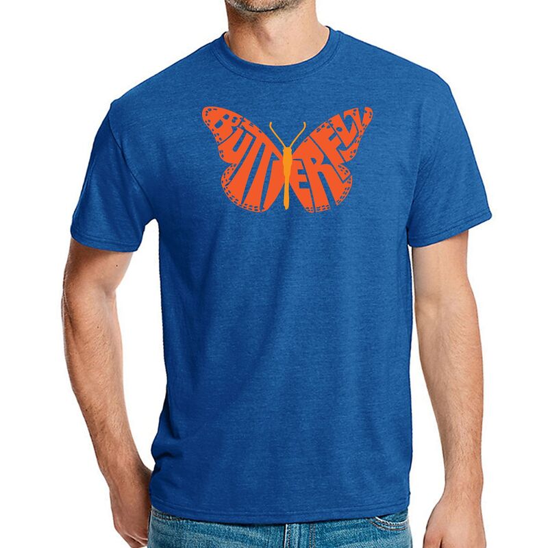 エルエーポップアート メンズ トップス Tシャツ LA Pop Art Butterfly - Men Premium Blend Word Art-shirt Royal