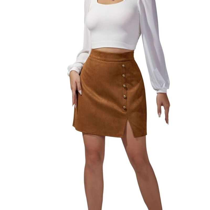 上半身大きさ レディース 下つ方スコート A 生産ライン 御機嫌酉の方角 ミニ スエードクロス BODDYSIZE Women\u0027s High Waist Button Front Mini Skirt A Line Bodycon Faux Suede Side Split Mini Skirt Khaki カーキ