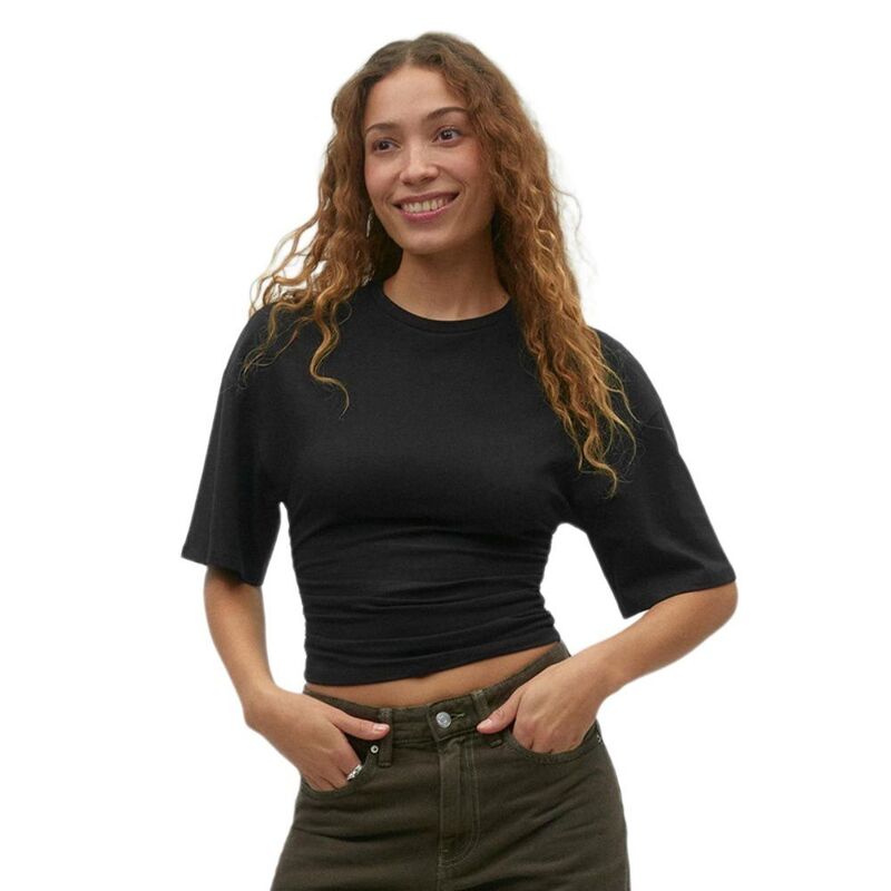 エリートチョイス レディース トップス プルオーバー Elitechoice Womens Half Sleeve Crop Tops Casual Short Sleeve Loose Fit Summer Shirts Black 黒いこと