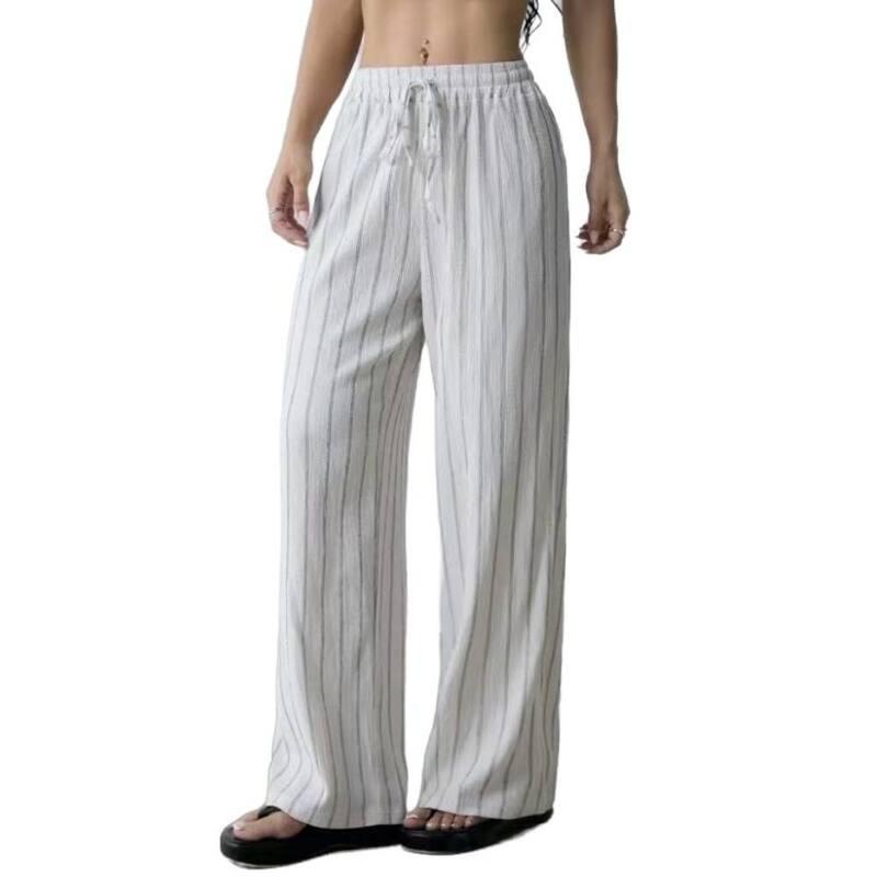 コジョイン レディース ボトムス カジュアルパンツ ワイドレッグ Kojooin Women Palazzo Pants Casual Drawstring High Waisted Lounge Pants Fitted Wide Leg Trousers White ホワイト｜ReVida 店