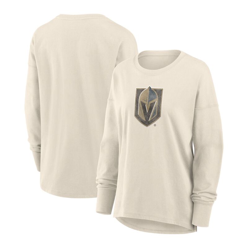 ファナティクス レディース トップス プルオーバー ロゴタイプ Women\u0027s Fanatics Cream Vegas Golden Knights Distressed Logo Long Sleeve T-Shirt Lvk Beige ベージュ