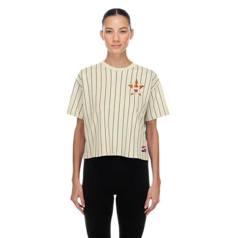 ニュー内鰓 レディース トップス プルオーバー Women\u0027s New Era Cream Houston Astros Throwback Boxy T-Shirt Ast Beige ベージュ