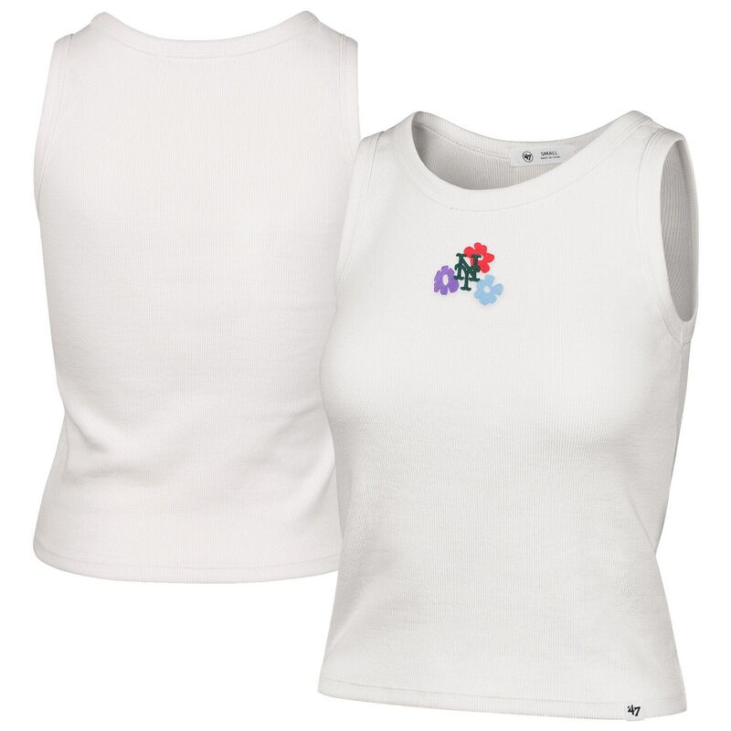 フォーティセブンブランド レディース トップス プルオーバー 御花柄 肋材 ロゴタイプ 御花 47 Brand Women\u0027s \u002747 Cream New York Mets Floralogo Ribbed Baby Tank Top Met Beige ベージュ