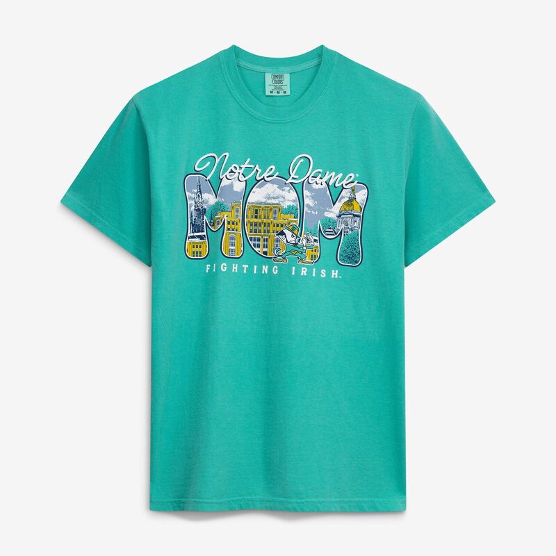 想い浮かべる壱 レディース トップス プルオーバー Image One Women\u0027s Greenotre Dame Fighting Irish Comfort Colors Campus Drawing Mom T-Shirt Ntd Green 緑であること