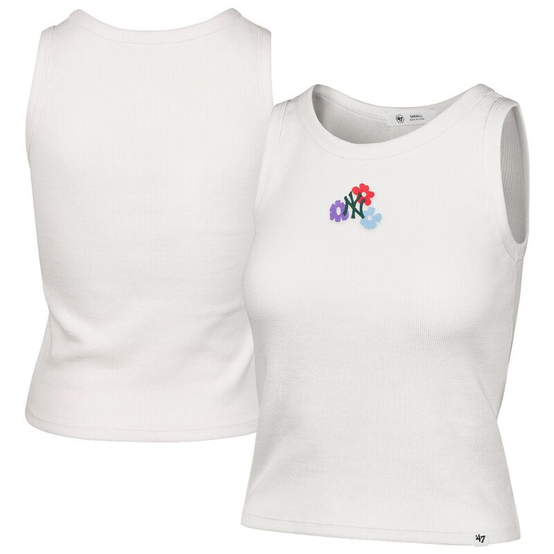 フォーティセブンブランド レディース トップス プルオーバー 御花柄 肋材 ロゴタイプ 御花 47 Brand Women\u0027s \u002747 Cream New York Yankees Floralogo Ribbed Baby Tank Top Ynk Beige ベージュ