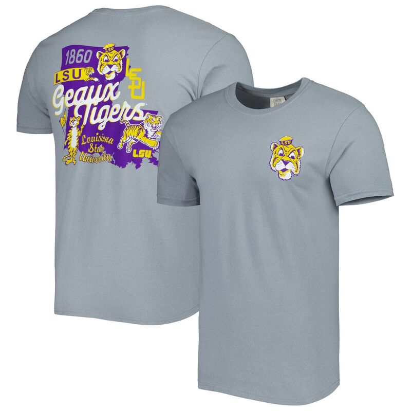 イメージワン レディース トップス Tシャツ Image One Men's Graphite LSU Tigers Vault State Comfort-Shirt Lsu Dark G グラファイト|ReVida 店