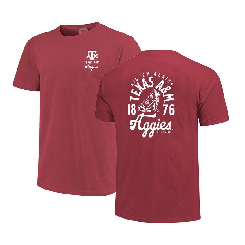 イメージワン レディース トップス Tシャツ オーバーレイ Image One Men's Maroon Texas A&M Aggies Comfort Colors Mascot Overlay T-Shirtam Red レッド｜ReVida 店