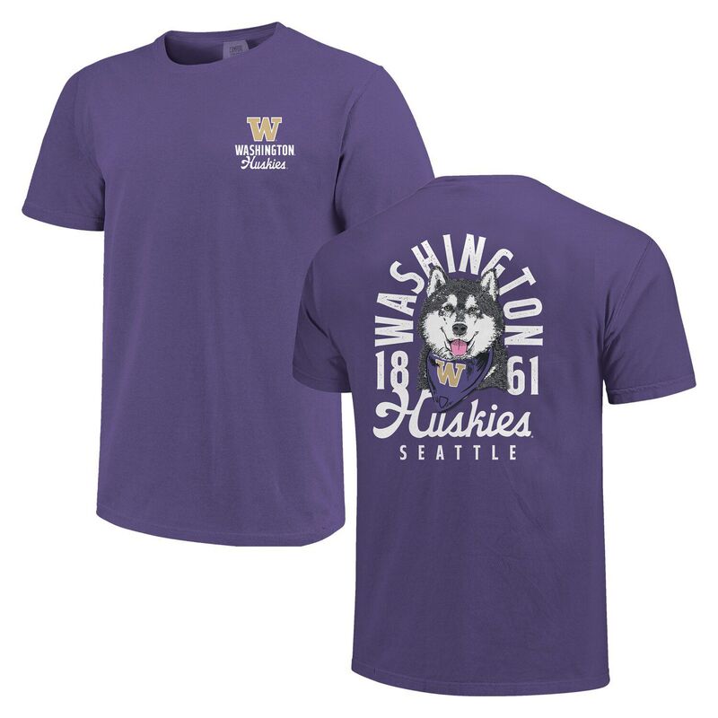 イメージワン レディース トップス Tシャツ オーバーレイ Image One Men's Purple Washington Huskies Comfort Colors Mascot Overlay T-Shirt Wsh Purple パープル｜ReVida 店