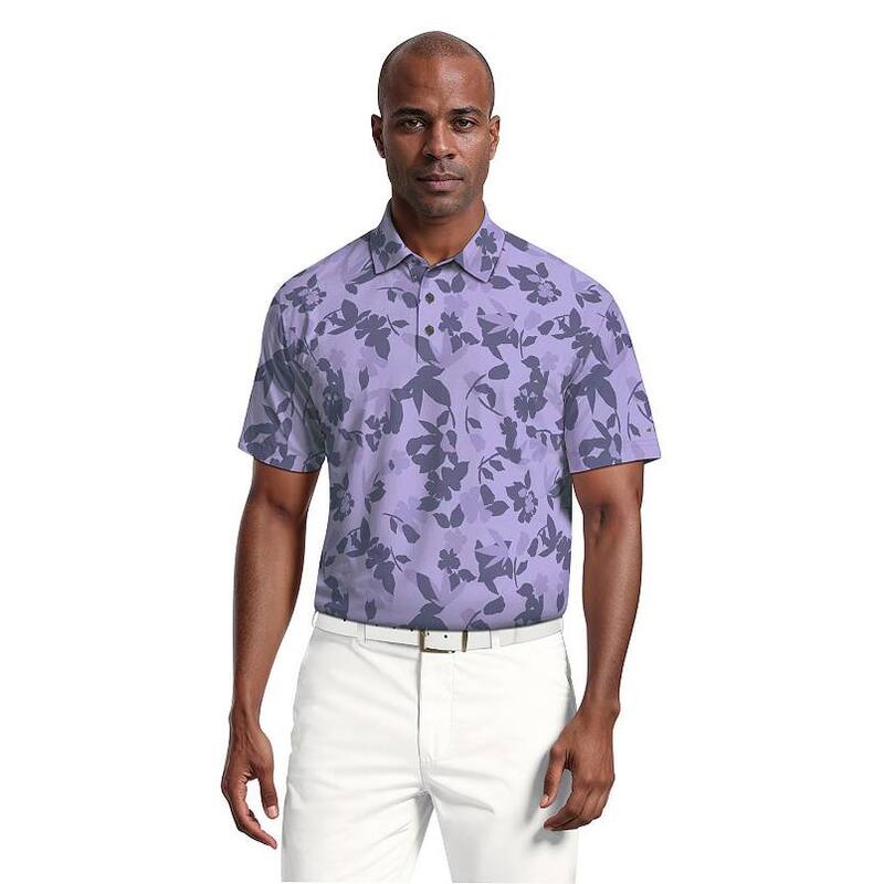 地べたゲットー メンズ トップス プルオーバー 御花柄 スポーツシャツ 刷り上げる 御花 Men\u0027s Grand Slam Fall Floral Print Golf Polo No Color