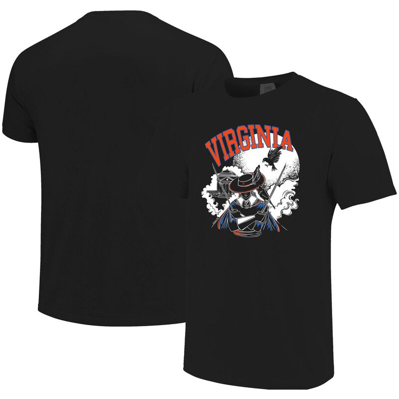 イメージワン レディース トップス Tシャツ Image One Men's Black Virginia Cavaliers Haunted Campus Cavalier Spooky Hoos Comfort Colors T-Shirt Uva Black ブラック|ReVida 店