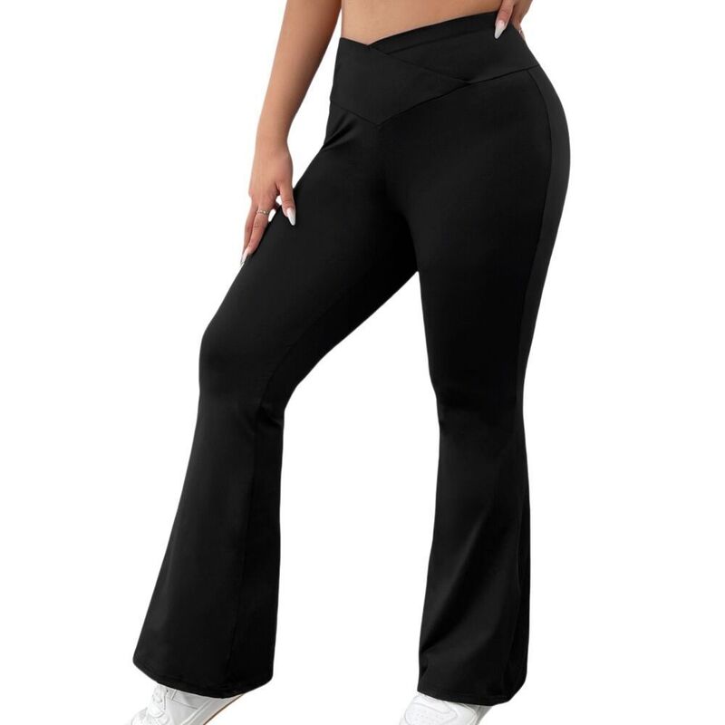 イエスファッション レディース ボトムス カジュアルパンツ ブーツカット ブーツ レギンス Yesfashion Bootcut Flare Leggings with Pockets for Women Crossover Flared Leggings Tummy Control Stretch Yoga Black ブラック|ReVida 店