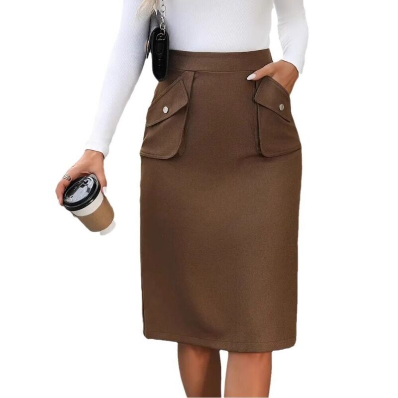 救い主流行り物 レディース 下つ方スコート MIDI Yesfashion Women High Waisted Cargo Pencil Skirtslit Dressy Casual Business Work Office Summer Midi Skirt Khaki カーキ