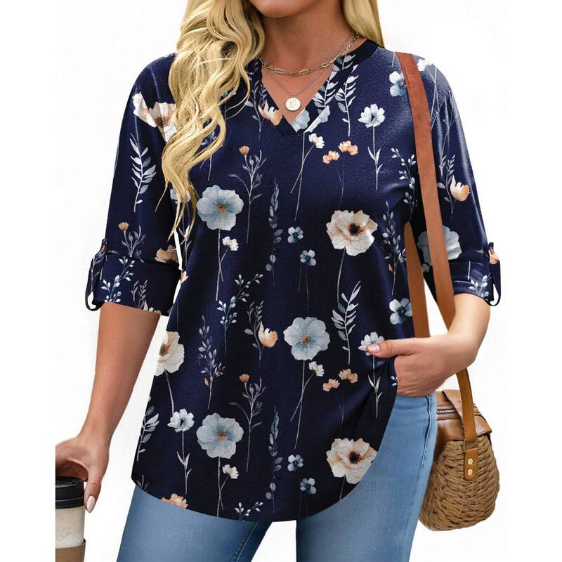 ジーグー レディース トップス Tシャツ Vネック プラスサイズ ブラウス Zeagoo Women's Plaid V Neck Long Sleeve Topsoft Casual Business Work Plusize Blouses Black Blue Navy ブラック|ReVida 店