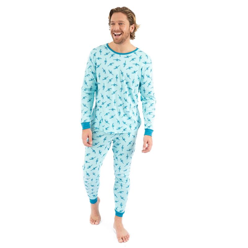 レベレット レディース アンダーウェア ナイトウェア コットン Leveret Mens Two Piece Cotton Pajamasharksharks Royal Blue ブルー｜ReVida 店