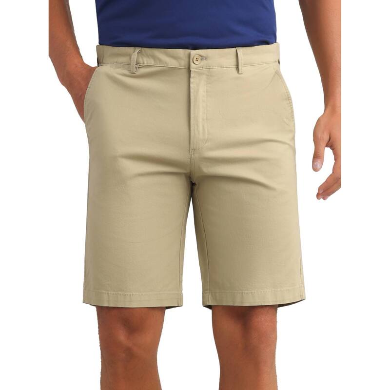 インスパイア シック レディース ボトムス ハーフパンツ・ショーツ ショートパンツ INSPIRE CHIC Men's Classic Button Solid Color Flat Front Zipper Formal Chino Dresshorts Khaki カーキ|ReVida 店
