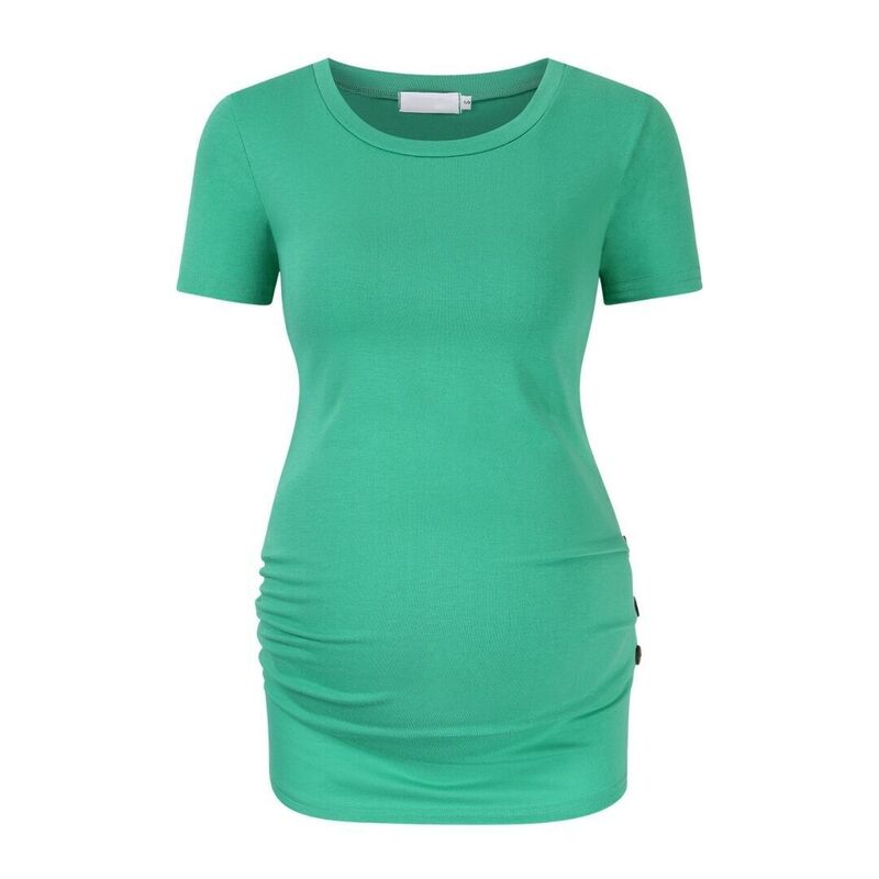 上半身大きさ レディース トップス プルオーバー ギャザー マタニティ BODDYSIZE Maternity Shirt Short Sleeve Pregnancy Tshirt Side Ruched Tee Top Green 緑であること